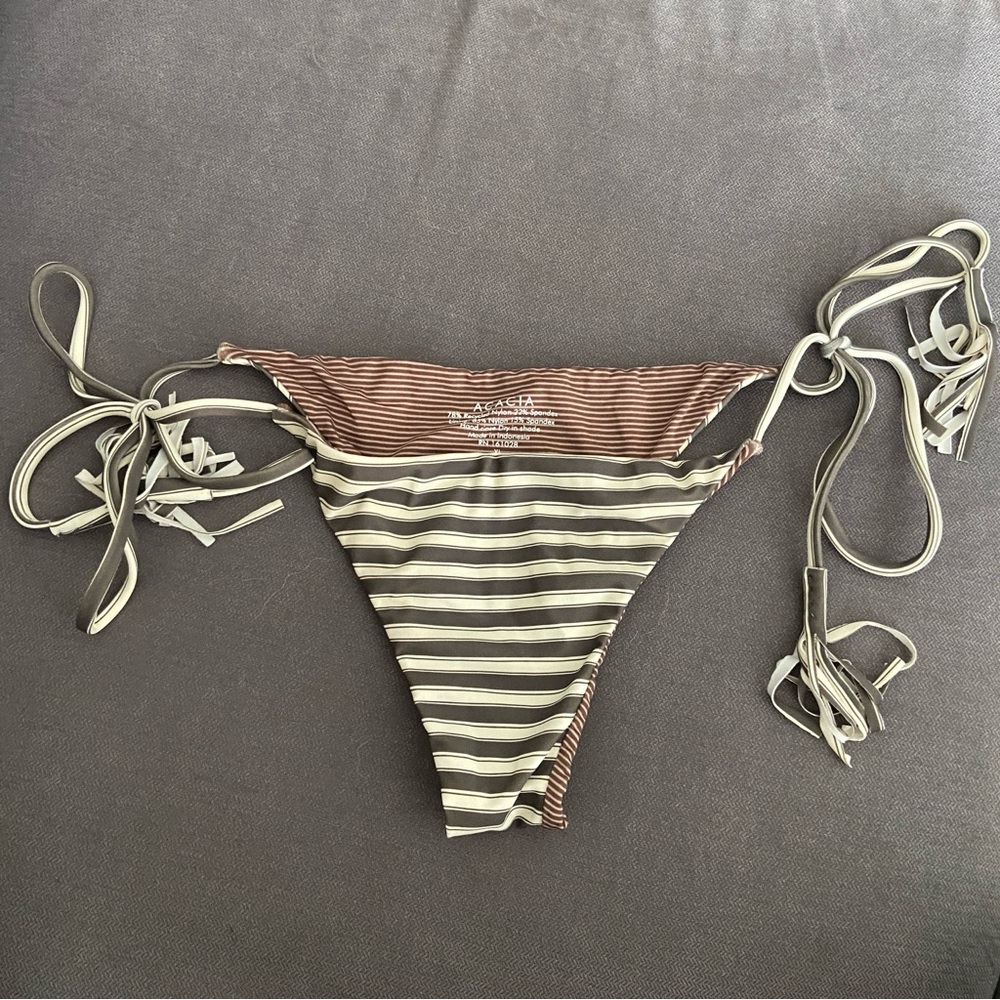 Acacia Swimwear Polihale Bottom Green Stripe